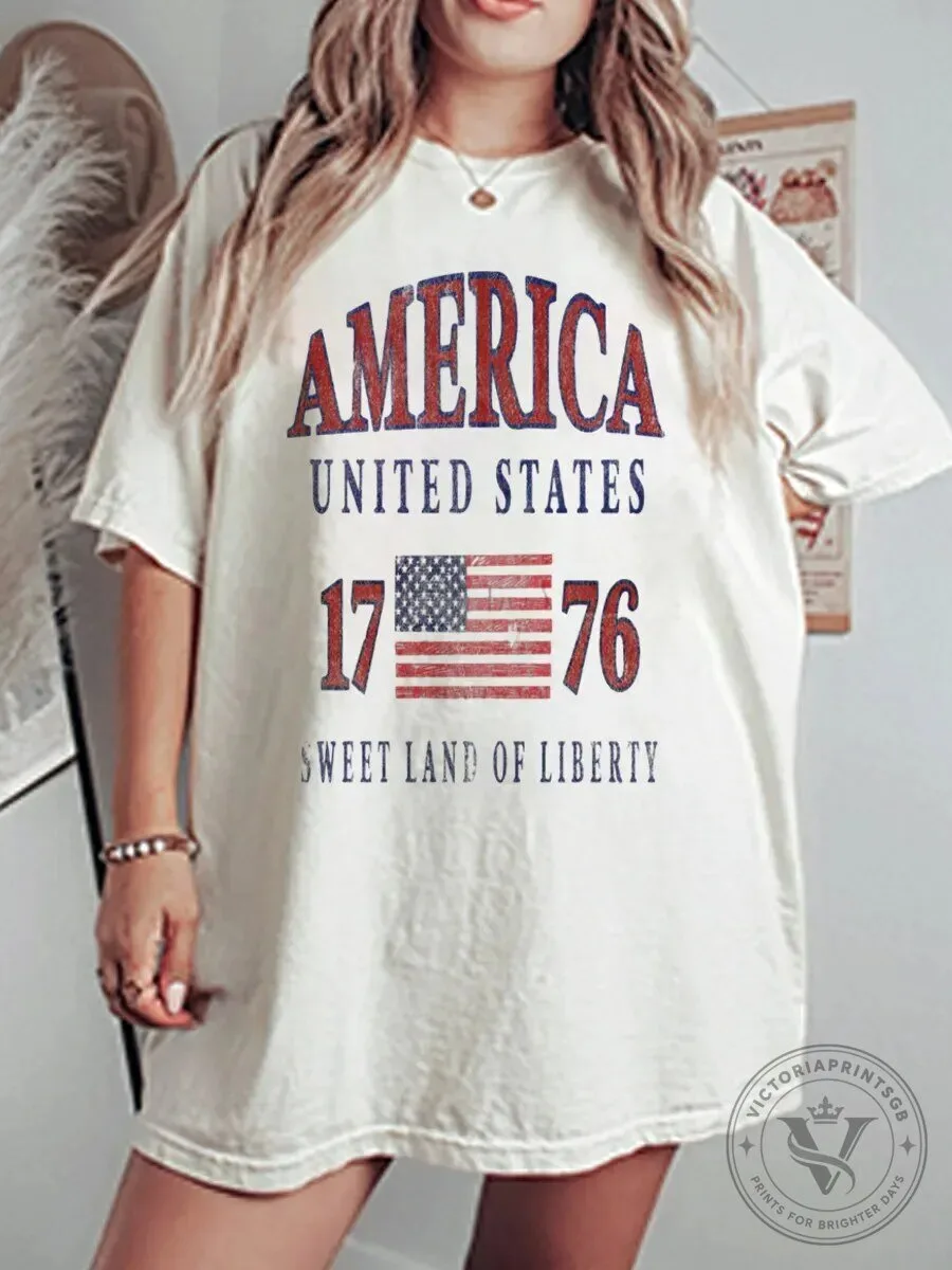 America United States 1776 Sweet Land Of Liberty Graphic T-Shirt 1 America United States 1776 Sweet Land Of Liberty Graphic T-Shirt