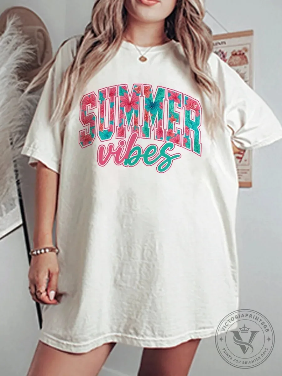 Vintage Summer Vibes Oversized Graphic T-Shirt for Women